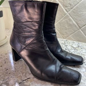 Women’s all leather black booties size 10